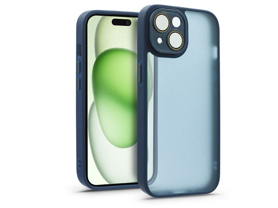 Haffner HF240089 Apple iPhone 15 Plus Variete sötétkék hátlap kameravédő peremmel, lencsevédő üveggel
