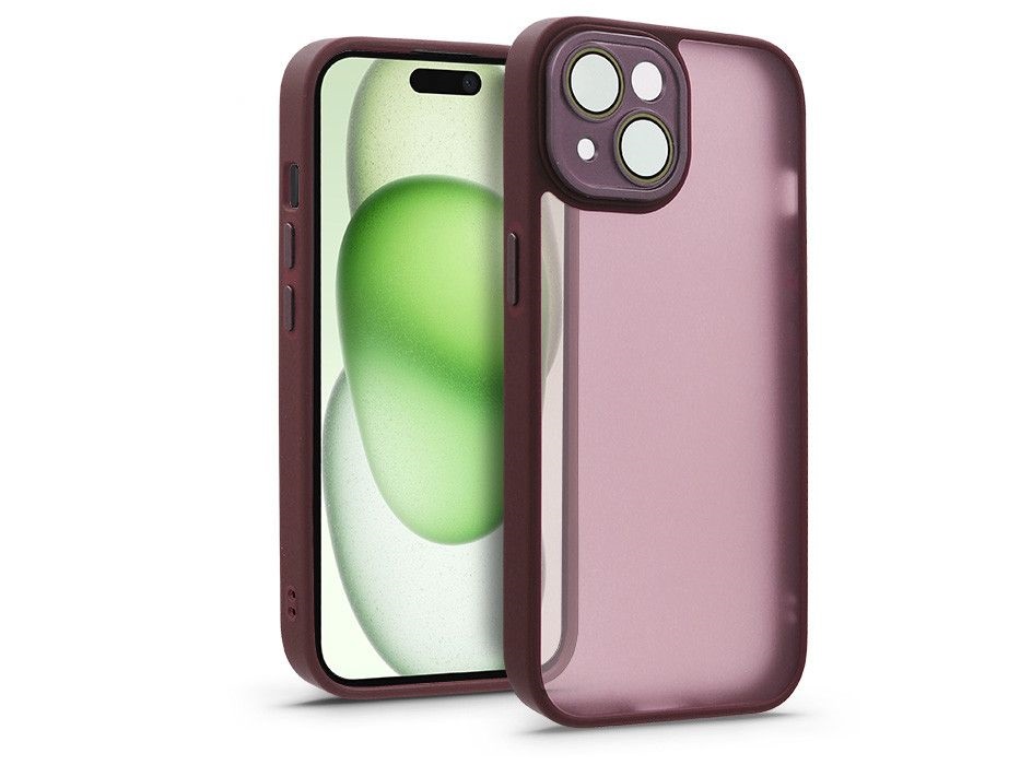 Haffner HF241000 Apple iPhone 15 Plus Variete bíbor hátlap kameravédő peremmel, lencsevédő üveggel