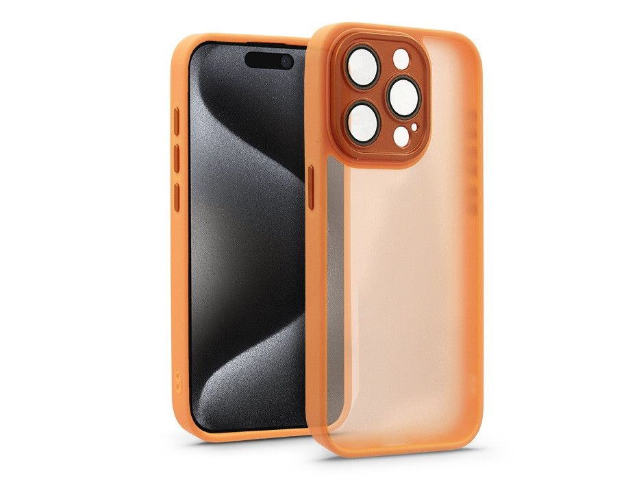 Haffner HF241062 Apple iPhone 15 Pro Variete narancs hátlap kameravédő peremmel, lencsevédő üveggel