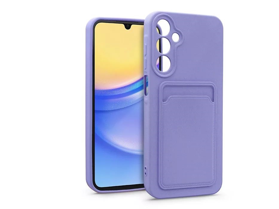 Haffner HF258862 Samsung Galaxy A15 4G/A15 5G lila szilikon hátlap kártyatartóval