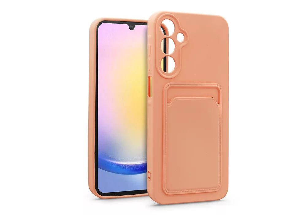 Haffner HF259258 Samsung Galaxy A25 5G rózsaszín szilikon hátlap kártyatartóval