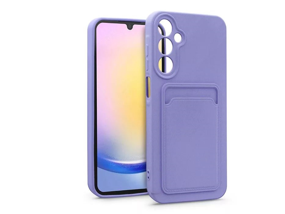 Haffner HF259265 Samsung Galaxy A25 5G lila szilikon hátlap kártyatartóval