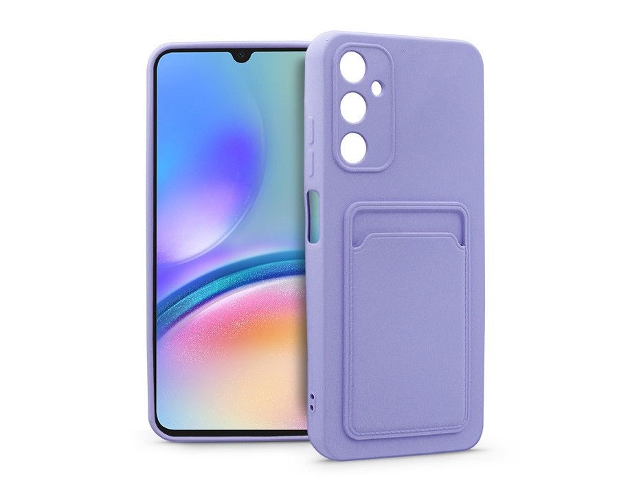 Haffner HF262517 Samsung Galaxy A05s lila szilikon hátlap kártyatartóval
