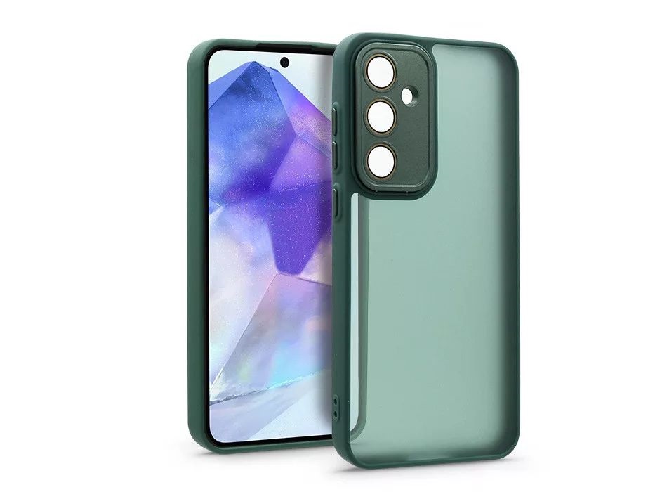Haffner HF268151 Samsung Galaxy A55 Variete sötétzöld hátlap kameravédő peremmel, lencsevédő üveggel