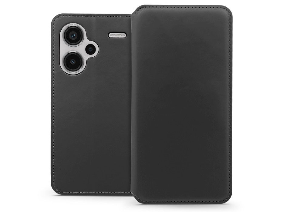 Haffner HF277702 Xiaomi Redmi Note 13 Pro+ Dual Pocket Flip fekete bőrtok