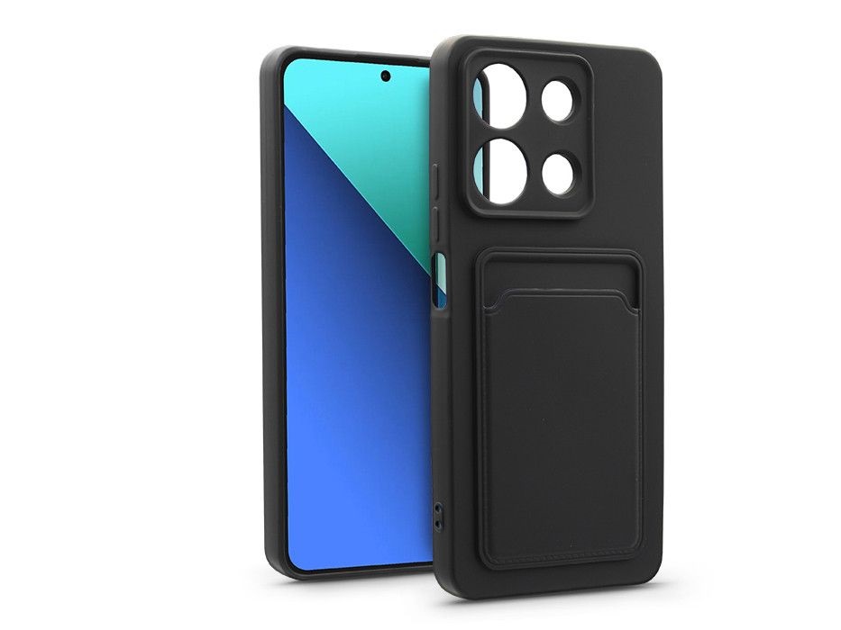 Haffner HF281860 Xiaomi Redmi Note 13 4G Card Case fekete szilikon hátlap kártyatartóval