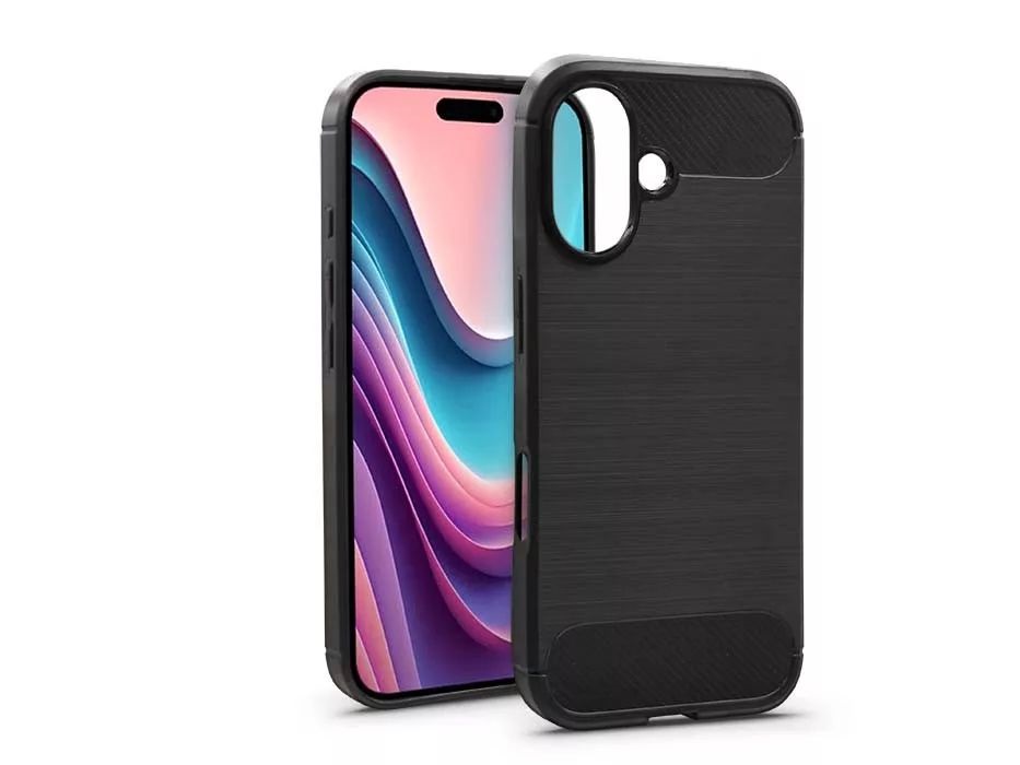 Haffner HF782433 Carbon Apple iPhone 16 fekete szilikon hátlap