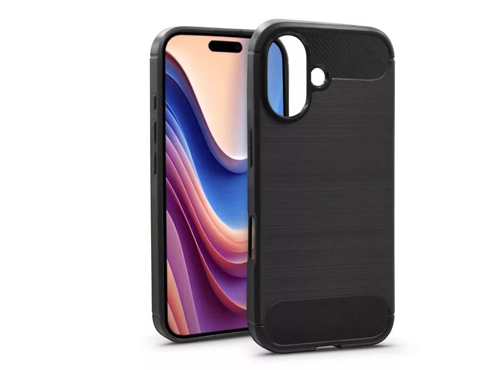 Haffner HF782457 Carbon Apple iPhone 16 Plus fekete szilikon hátlap