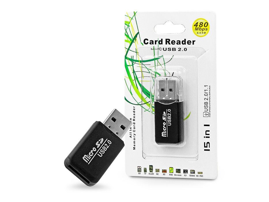 Haffner PT-3822 Micro SD fekete memóriakártya-olvasó