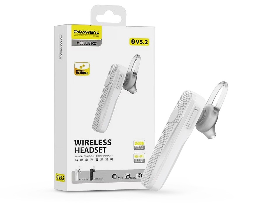 Haffner PT-6593 BT-27 fehér Bluetooth headset