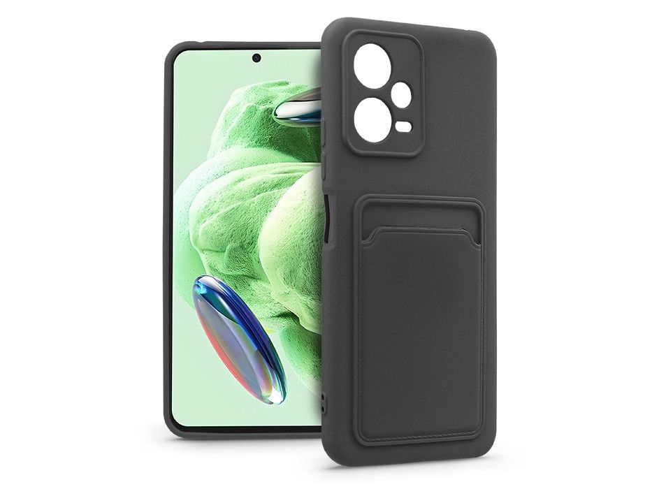 Haffner PT-6626 Xiaomi Redmi Note 12 5G/Poco X5 5G fekete szilikon hátlap kártyatartóval