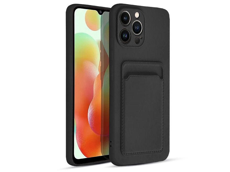 Haffner PT-6628 Xiaomi Redmi Note 12 Pro 5G/Poco X5 Pro 5G fekete szilikon hátlap kártyatartóval