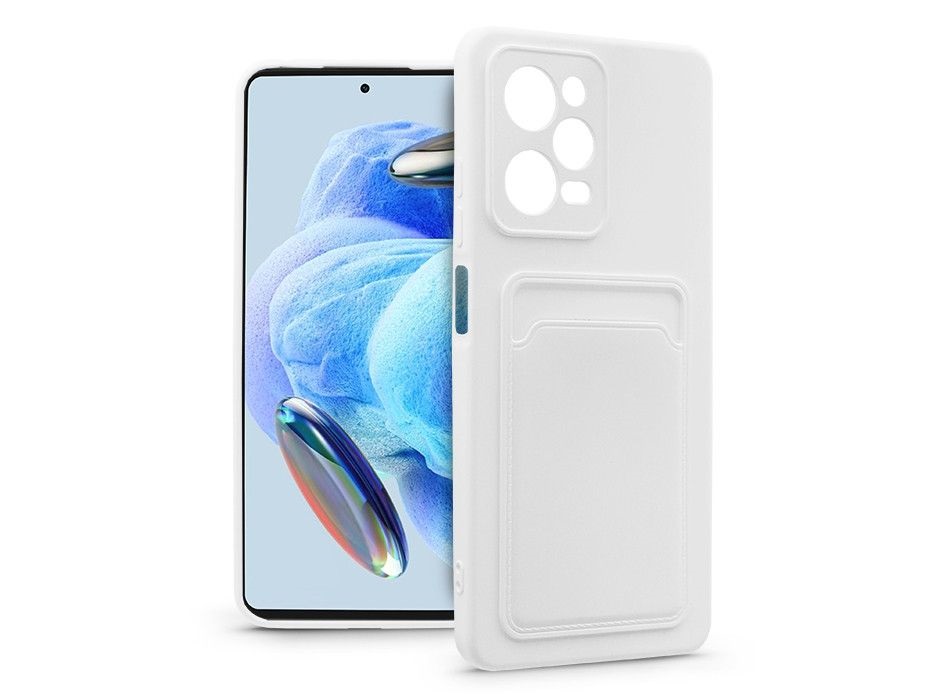 Haffner PT-6724 Xiaomi Redmi Note 12 Pro 5G/Poco X5 Pro 5G fehér szilikon hátlap kártyatartóval
