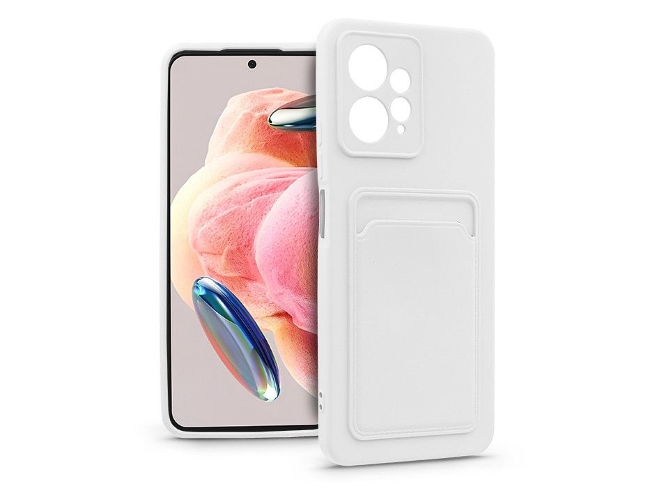Haffner PT-6728 Xiaomi Redmi Note 12 4G fehér szilikon hátlap kártyatartóval