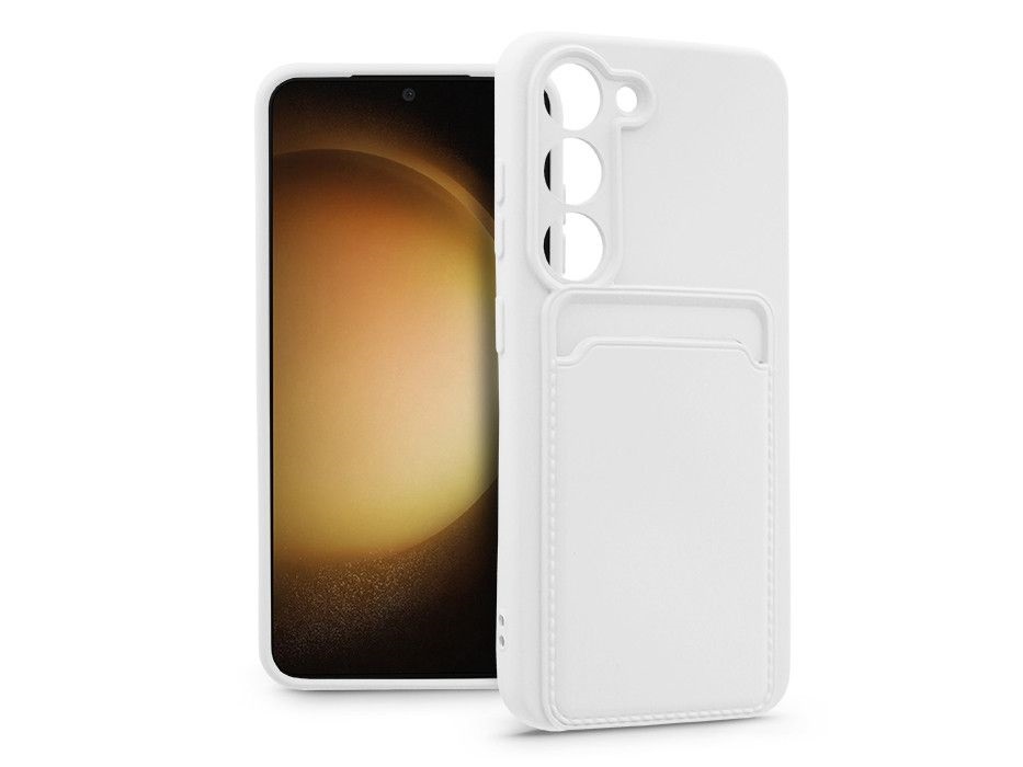 Haffner PT-6750 SM-S911 Galaxy S23 fehér szilikon hátlap kártyatartóval