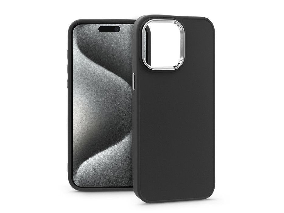 Haffner PT-6822 Apple iPhone 15 Pro Max Frame fekete szilikon hátlap