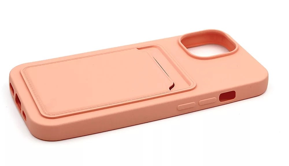 Haffner PT-6846 Apple iPhone 15 Plus Card Case pink szilikon hátlap kártyatartóval