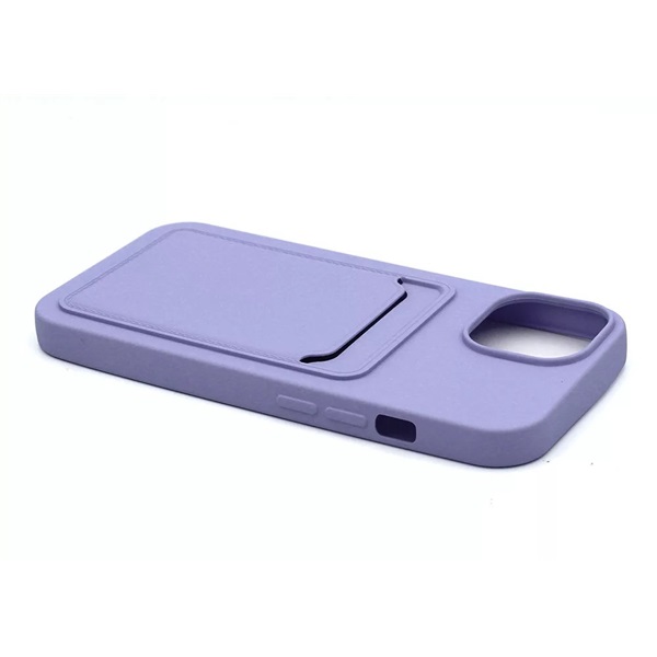 Haffner PT-6848 Apple iPhone 15 Pro Card Case lila szilikon hátlap kártyatartóval