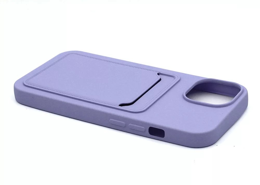 Haffner PT-6848 Apple iPhone 15 Pro Card Case lila szilikon hátlap kártyatartóval