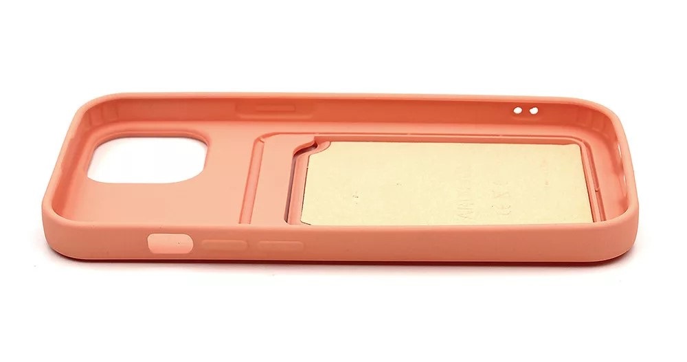 Haffner PT-6851 Apple iPhone 15 Pro Card Case pink szilikon hátlap kártyatartóval