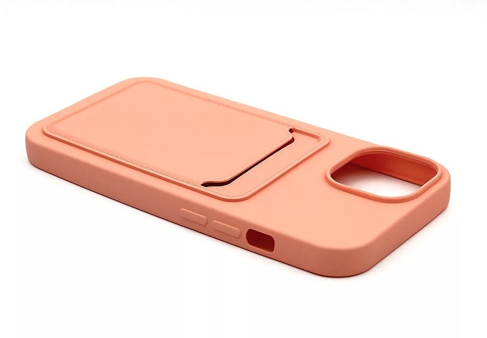 Haffner PT-6852 Apple iPhone 15 Card Case pink szilikon hátlap kártyatartóval