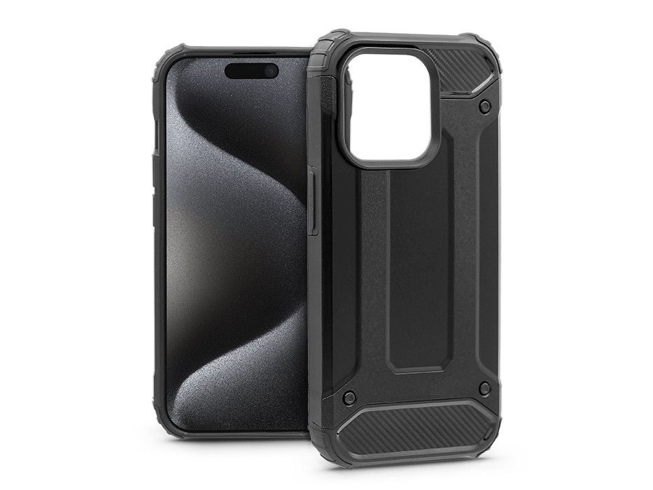 Haffner PT-6855 Apple iPhone 15 Pro Armor fekete ütésálló hátlap