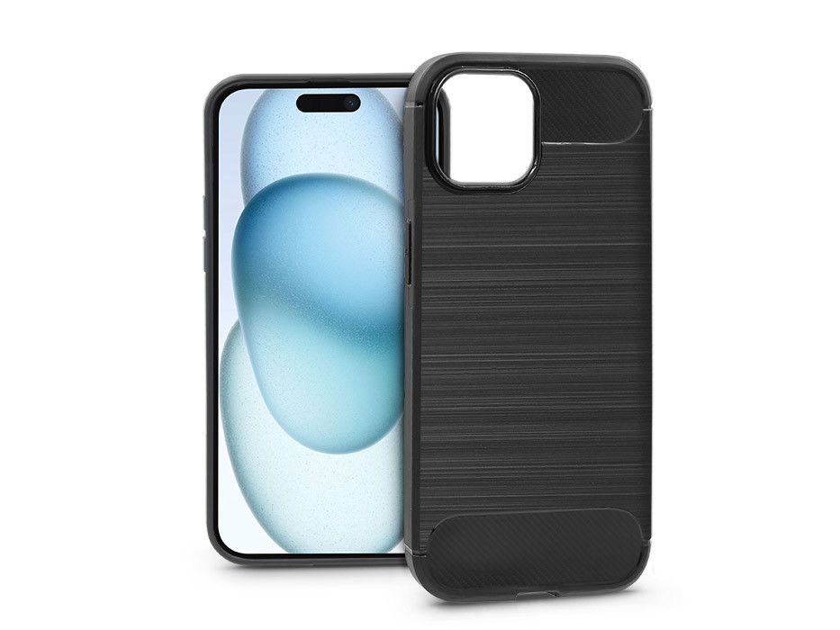 Haffner PT-6857 Apple iPhone 15 Carbon fekete szilikon hátlap