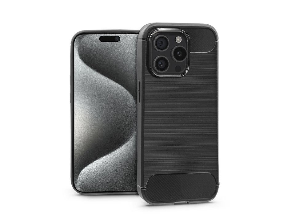 Haffner PT-6859 Apple iPhone 15 Pro Carbon fekete szilikon hátlap