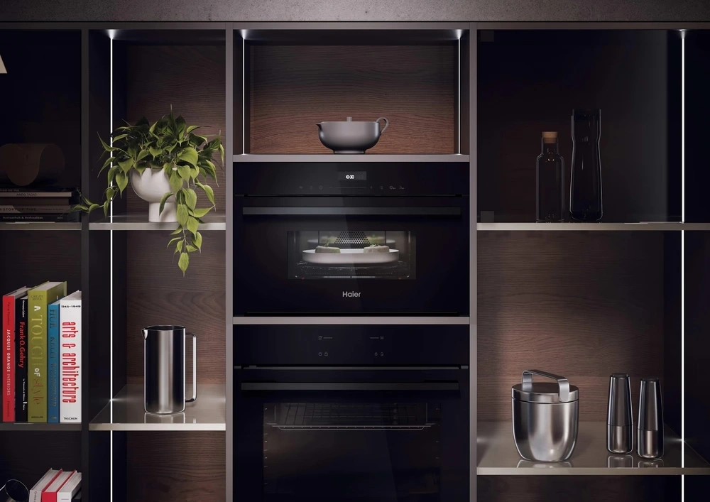 Haier H38DMWID46NB 900W 34L fekete beépíthető mikrohullámú sütő