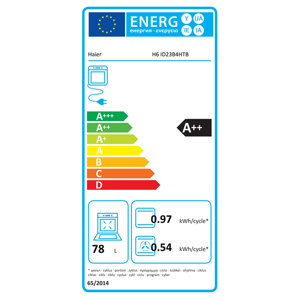 Haier H6 ID23B4HTB fekete beépíthető sütő