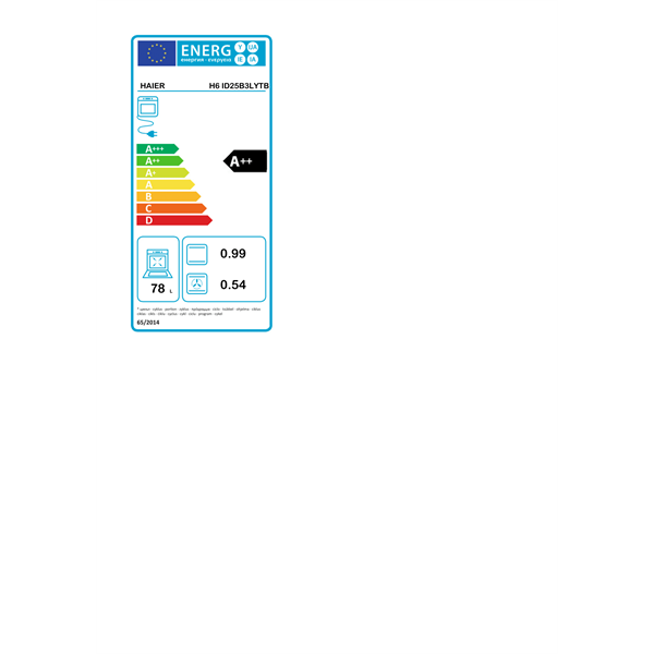 Haier H6 ID25B3LYTB fekete beépíthető sütő