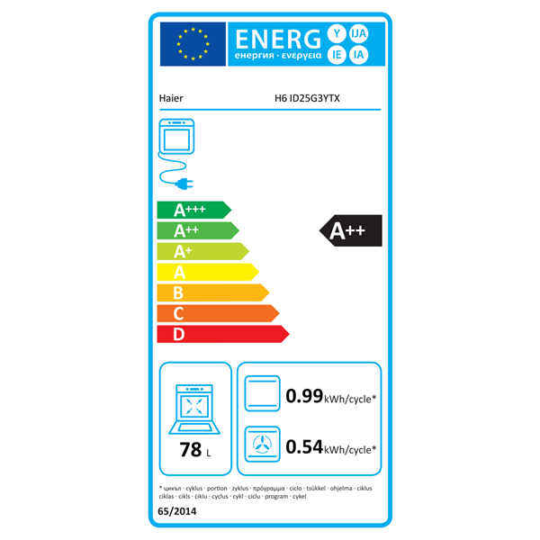Haier H6 ID25G3YTX inox beépíthető sütő
