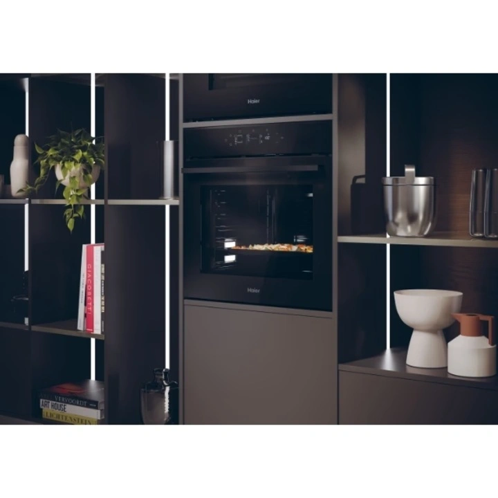 Haier H6 ID46G5YTB fekete, sütőtér:78L,  grill, légkeverés,beépíthető sütő