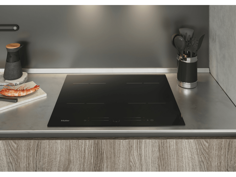 Haier HAISJ64MC fekete, beépíthető, indukciós, főzőzóna: 4, beépíthető méret: 56cm, főzőlap