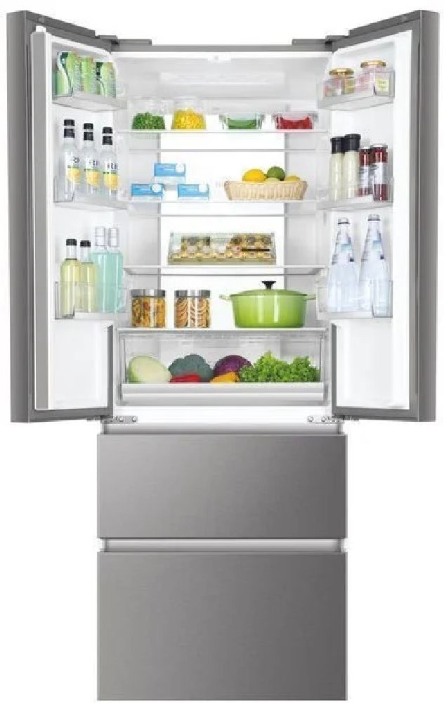 Haier HB17FPAAA inox, négyajtós, Hűtő:306L, Fagyasztó:140L, Total No frost hűtőszekrény