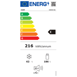 Haier HBW5518E beépíthető alulfagyasztós hűtőszekrény
