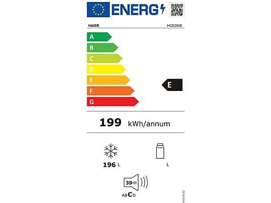 Haier HCE200E fehér, Fagyasztó:196L, fagyasztóláda