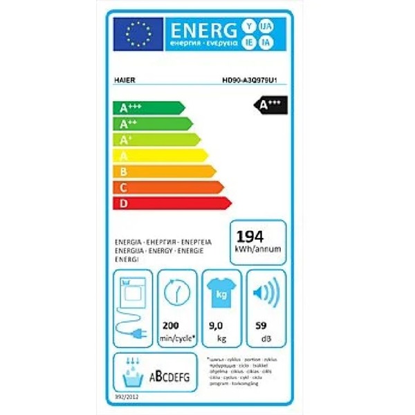 Haier HD90-A3Q979U1-S szárítógép