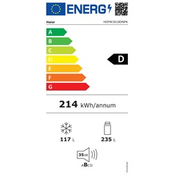 Haier HDPW3618DNPK inox alulfagyasztós hűtőszekrény