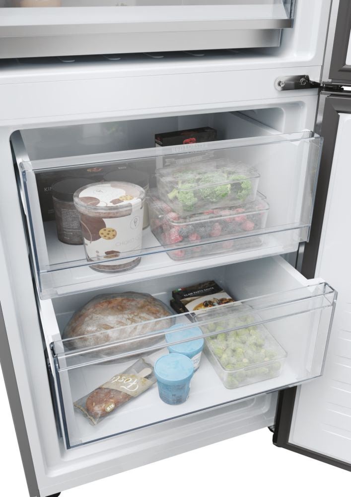 Haier HDPW5620CNPK inox, alulfagyasztós, Hűtő:289L, Fagyasztó:117L, hűtőszekrény