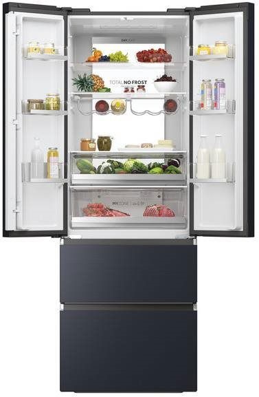 Haier HFW7720ENMB, négyajtós, alulfagyasztós, Hűtő:337L, Fagyasztó:140L, Total No frost hűtőszekrény