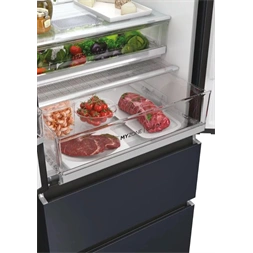 Haier HFW7720ENMB, négyajtós, alulfagyasztós, Hűtő:337L, Fagyasztó:140L, Total No frost hűtőszekrény