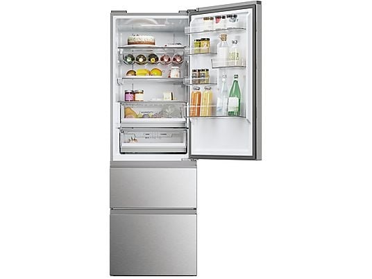 Haier HTW5618CNMG inox, francia ajtós, alulfagyasztós, Hűtő:235L, Fagyasztó:125L, Total No frost hűtőszekrény