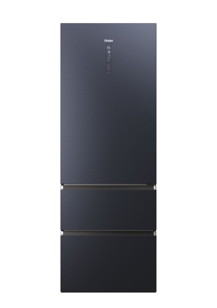 Haier HTW7720ENMB fekete, francia ajtós, alulfagyasztós, Hűtő:343L, Fagyasztó:140L, No frost hűtőszekrény
