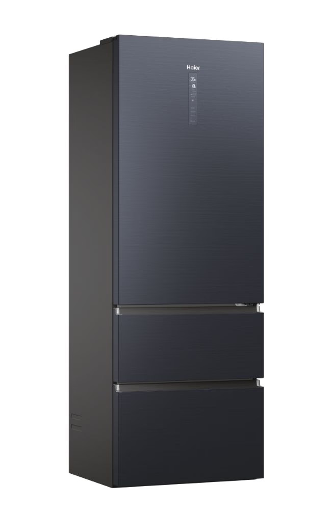 Haier HTW7720ENMB fekete, francia ajtós, alulfagyasztós, Hűtő:343L, Fagyasztó:140L, No frost hűtőszekrény