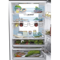 Haier HTW7720ENMB fekete, francia ajtós, alulfagyasztós, Hűtő:343L, Fagyasztó:140L, No frost hűtőszekrény
