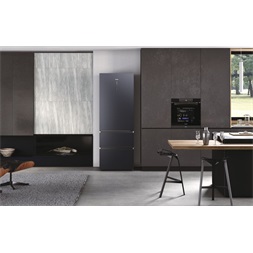 Haier HTW7720ENMB fekete, francia ajtós, alulfagyasztós, Hűtő:343L, Fagyasztó:140L, No frost hűtőszekrény