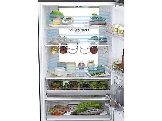 Haier HTW7720ENMB fekete, francia ajtós, alulfagyasztós, Hűtő:343L, Fagyasztó:140L, No frost hűtőszekrény