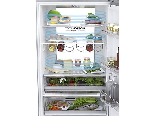 Haier HTW7720ENMP szürke, alulfagyasztós, Hűtő:343L, Fagyasztó:140L, No frost hűtőszekrény