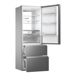 Haier HTW7720ENMP szürke, alulfagyasztós, Hűtő:343L, Fagyasztó:140L, No frost hűtőszekrény